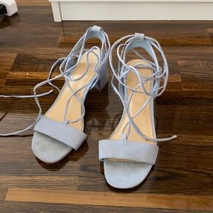 Blue lace up sandals